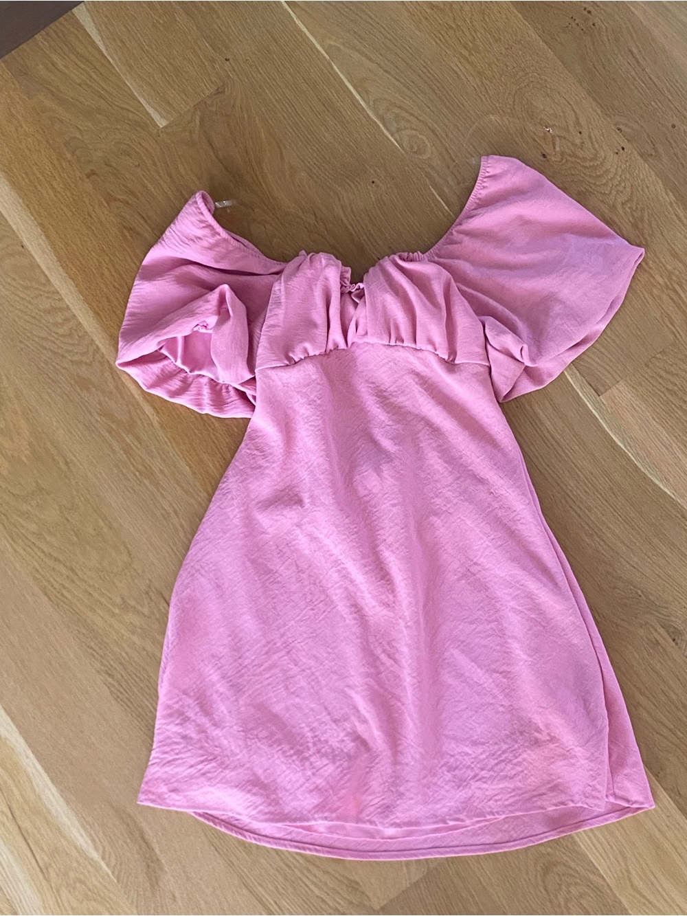 Dry Goods Pink Flutter-Sleeve Casual Dress